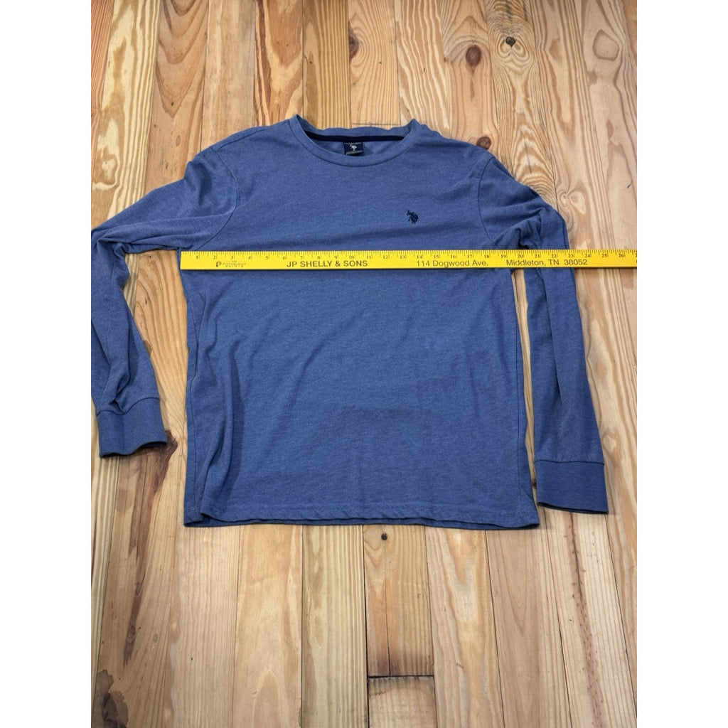 U.S. Polo Assn. Long Sleeve Shirt Henley Men’s Blue Size Medium