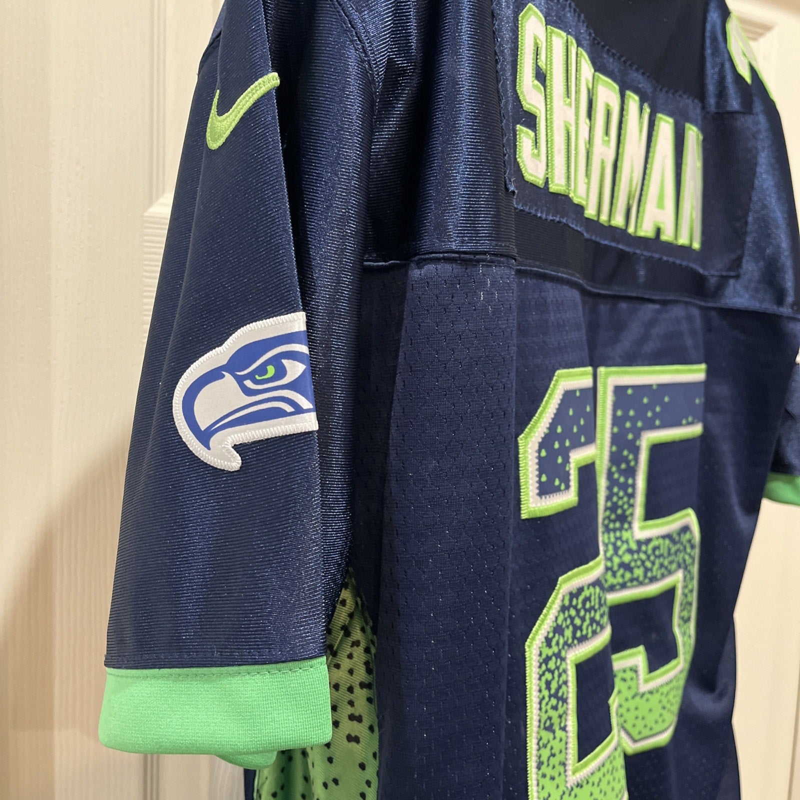 NWT NFL Nike On Field Super Bowl XLVII Richard Sherman Sewn Jersey Size 44