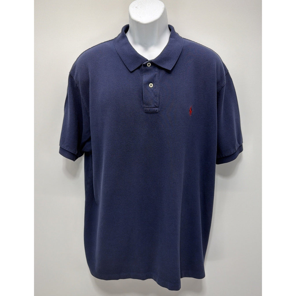 Polo Ralph Lauren Polo Shirt Men's 2XL Navy Blue 100% cotton Red Pony