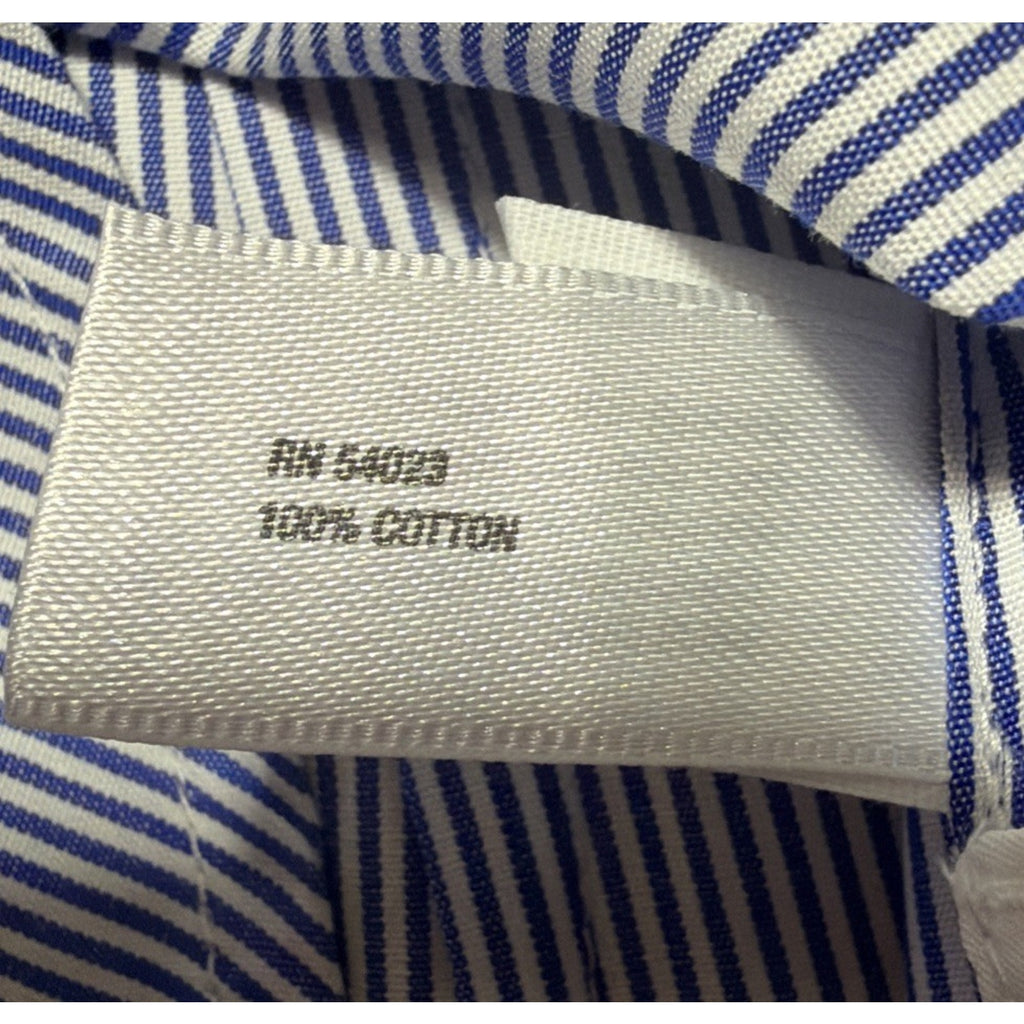 New GAP Women Fitted Blue & White Striped Button Up Shirt Long Sleeve NWT 2009
