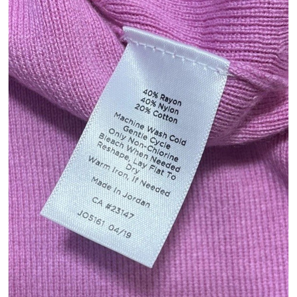 Talbots XS V-Neck Pullover Sweater Pink Tunic Length Long Sleeve Rayon Blend