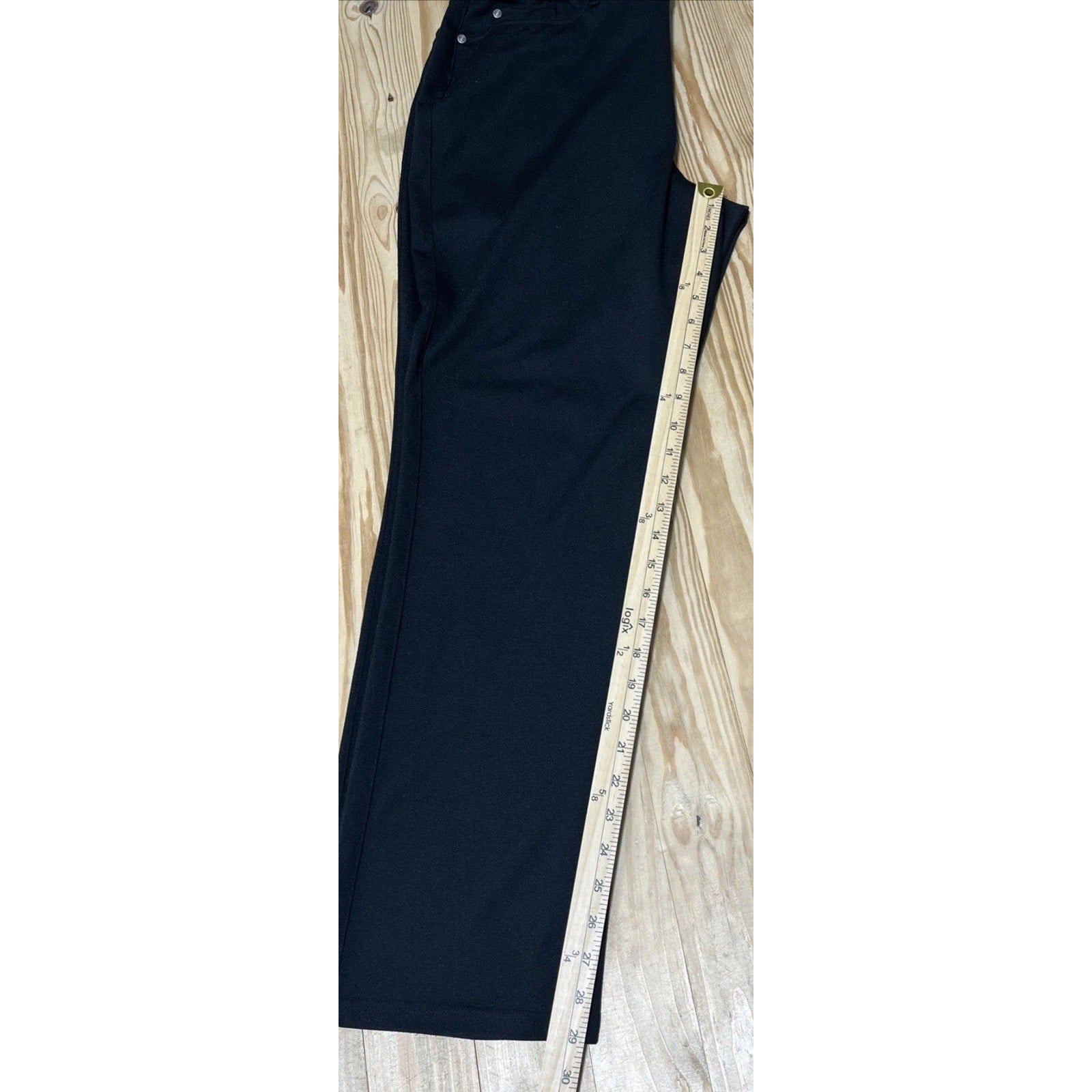 Croft & Barrow Straight Leg Stretch Pants, Women's (Black) 14 Average