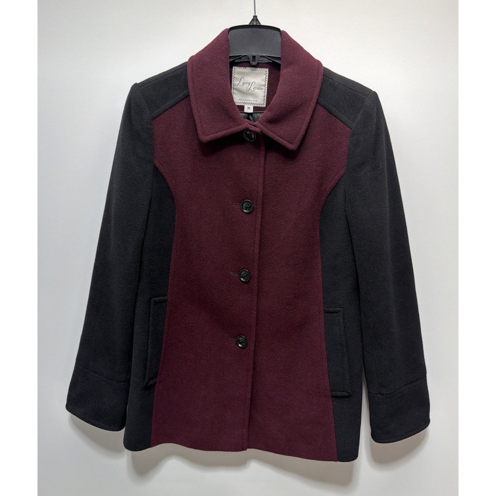 Larry Levine Coat Womens M Wool Blend Sport Preppy City Formal Holiday