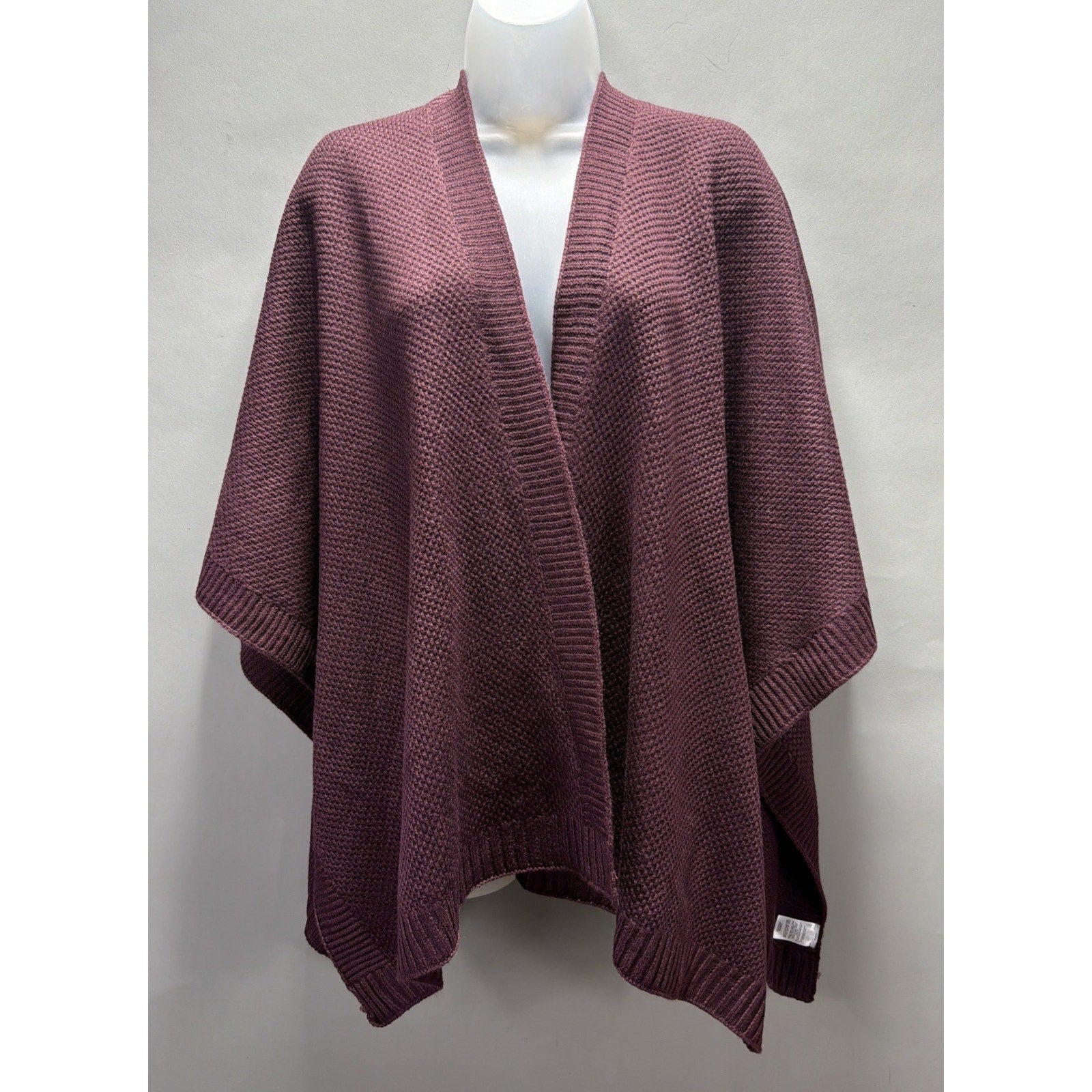 LOFT Waffle Knit Open Front Poncho cardigan Womens One Size cover-up NEW