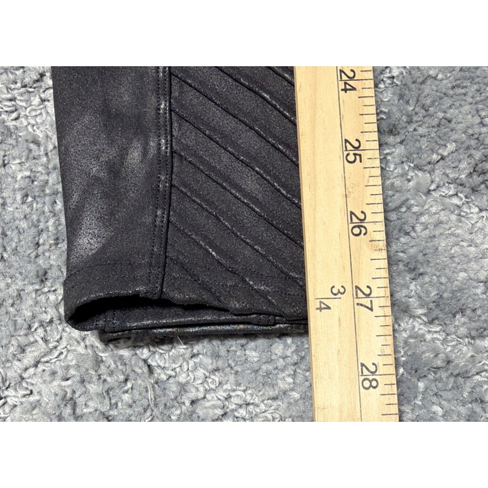 Spanx Faux Leather Moto Skinny Shaping Leggings Medium M Pants Very Black
