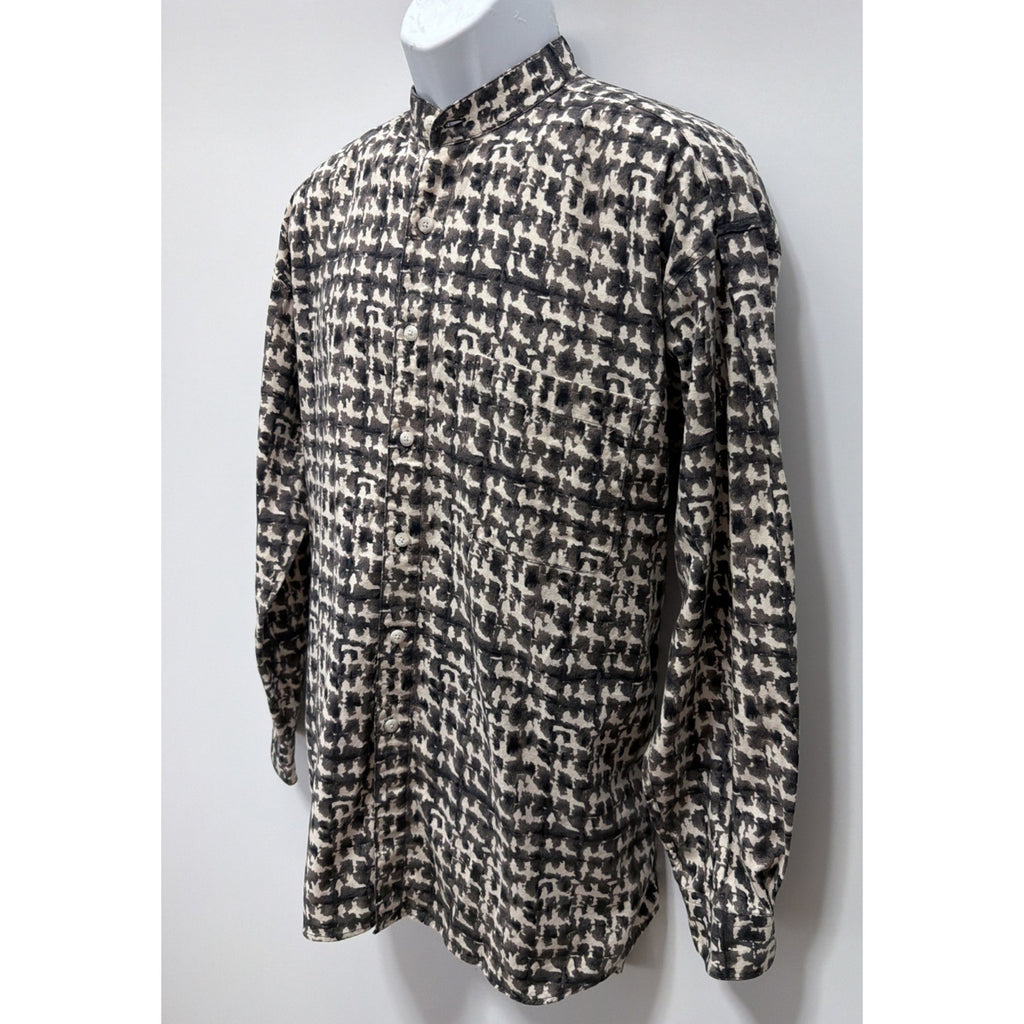 Vintage Perry Ellis Button Up Shirt Men’s Large Long Sleeve Abstract Made In USA
