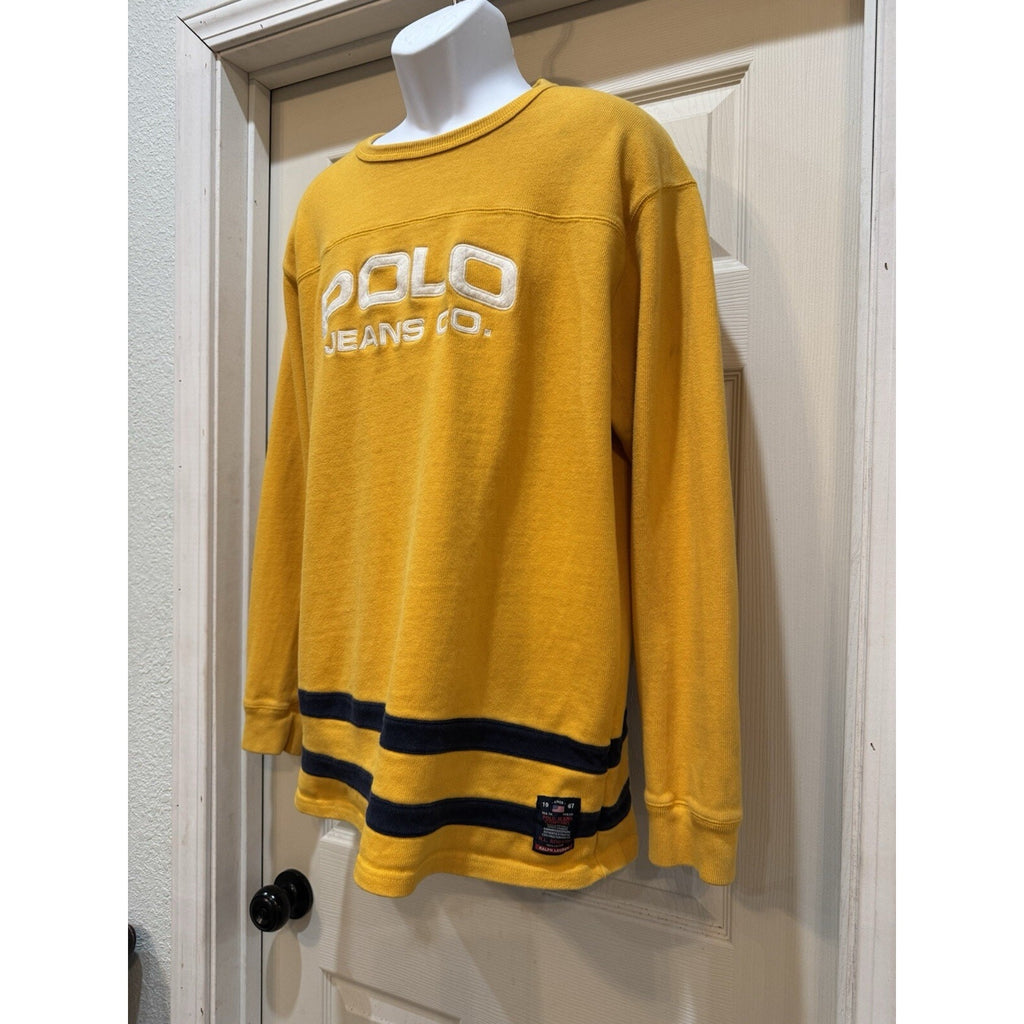 Polo Jeans Company RL-67 Embroidered Sweatshirt Adult Large Yellow Ralph Lauren