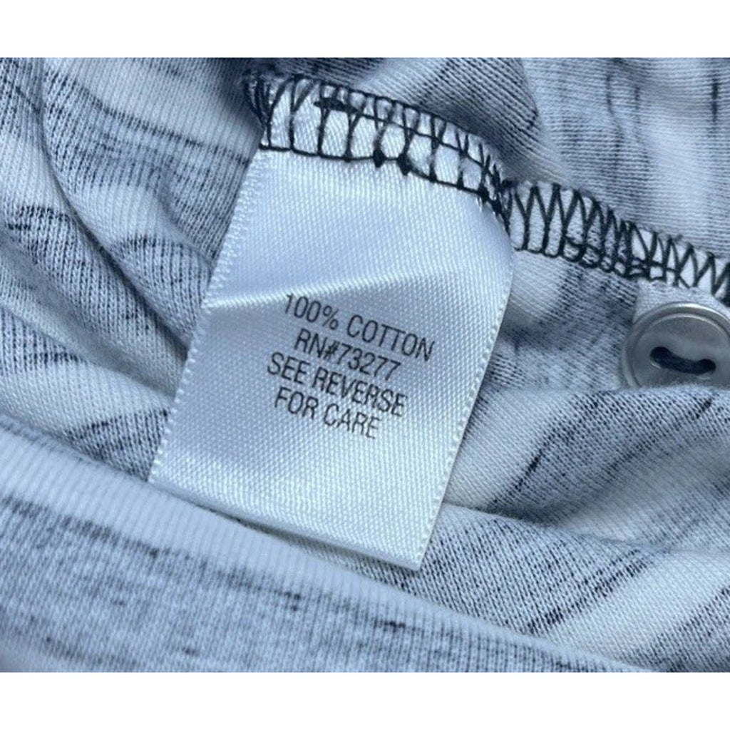 Croft & Barrow Black/White Striped Roll Tab Sleeve Pullover Top Blouse Size M