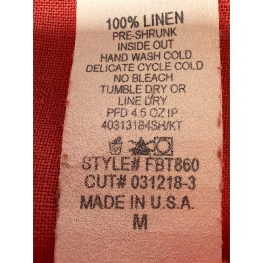 La Fixsun Women M Coral 100% Linen Cowl Neck Lagenlook Tunic Top Made USA