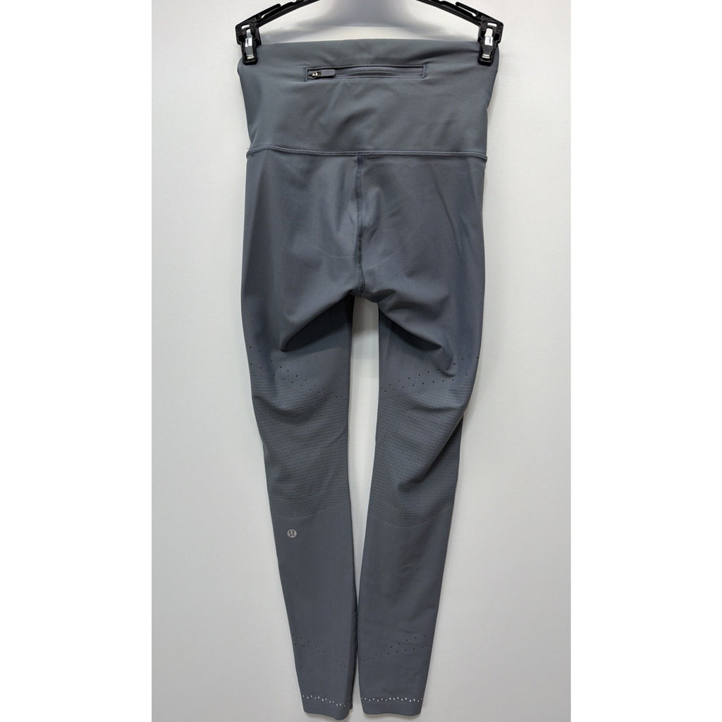 Lululemon Zoned In Tight SENSEKNIT Reflective Detail Size 4 Steel STLE 54233 EUC