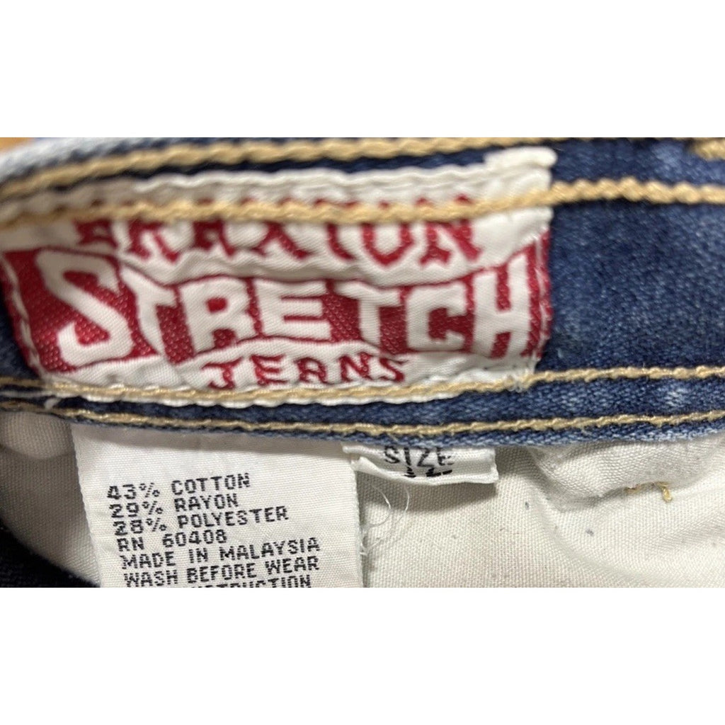 Vintage Braxton Womens Blue High-Waisted Straight-Leg Denim Jeans Size 25x29