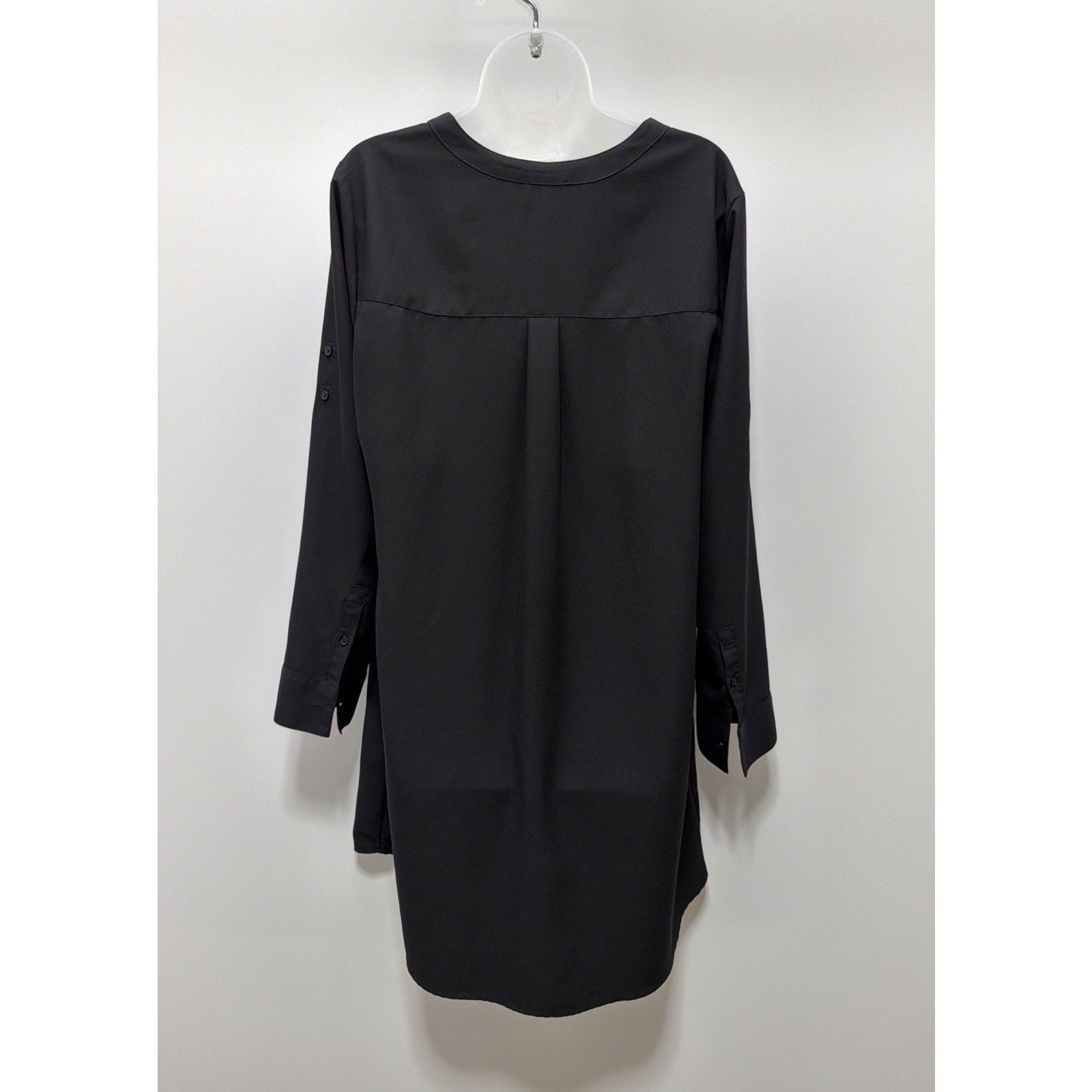 Express Shirt Dress Black Oversized Woman’s Roll Sleeves Size Large