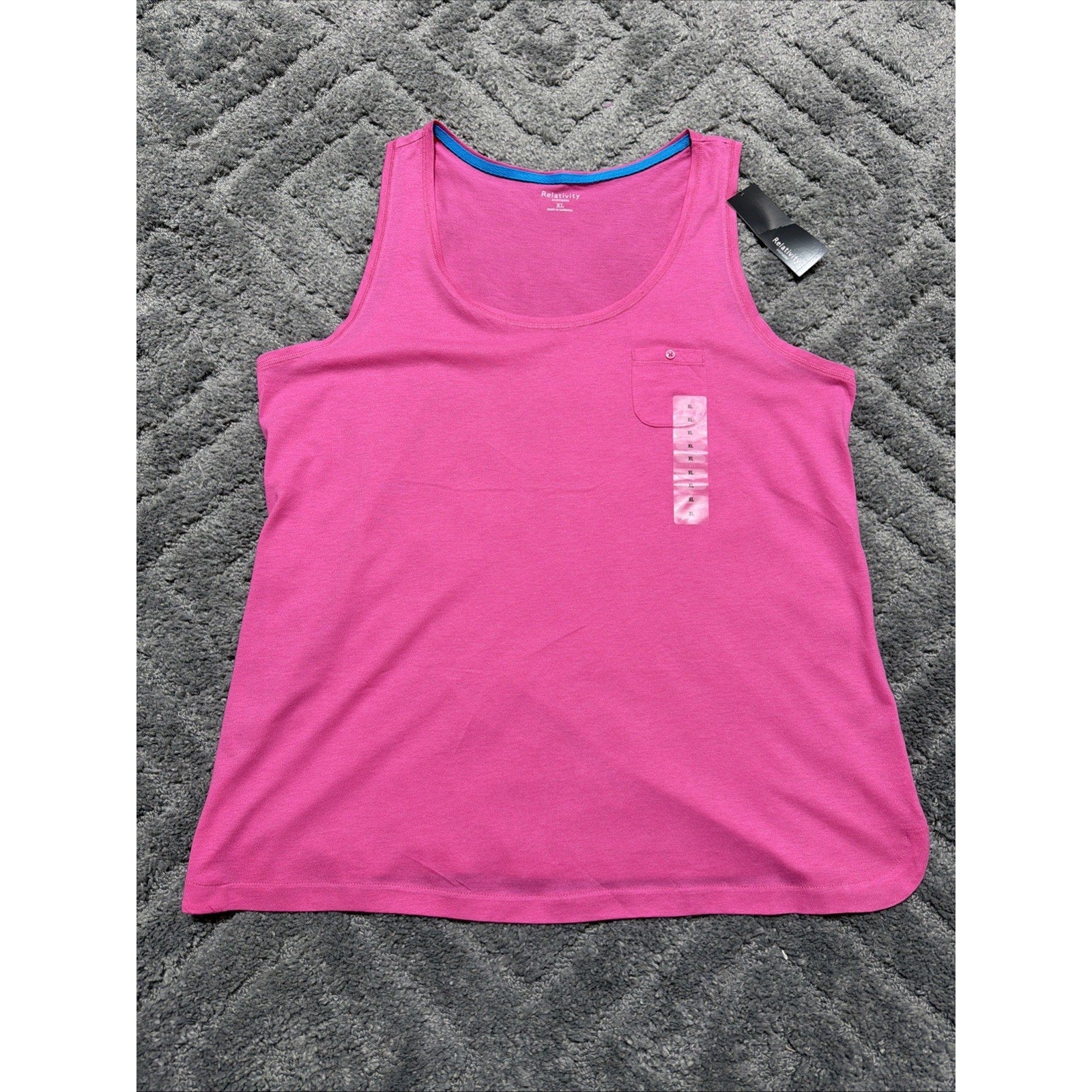Women's Pajama Tank Top Size XL RELATIVITY Color Pink New