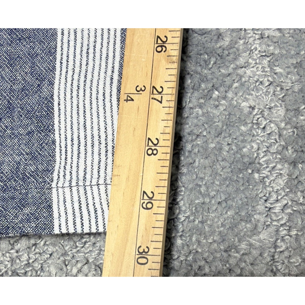 OLD NAVY Navy Blue/White Striped Woven Linen/Rayon Drawstring Pants Sz Large