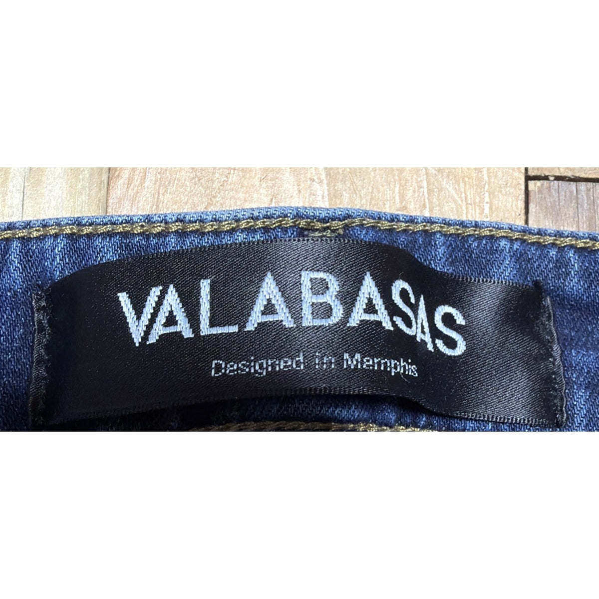 Valabasas Jeans Mens 34 Blue Skinny Denim Distressed Button Fly Stretch