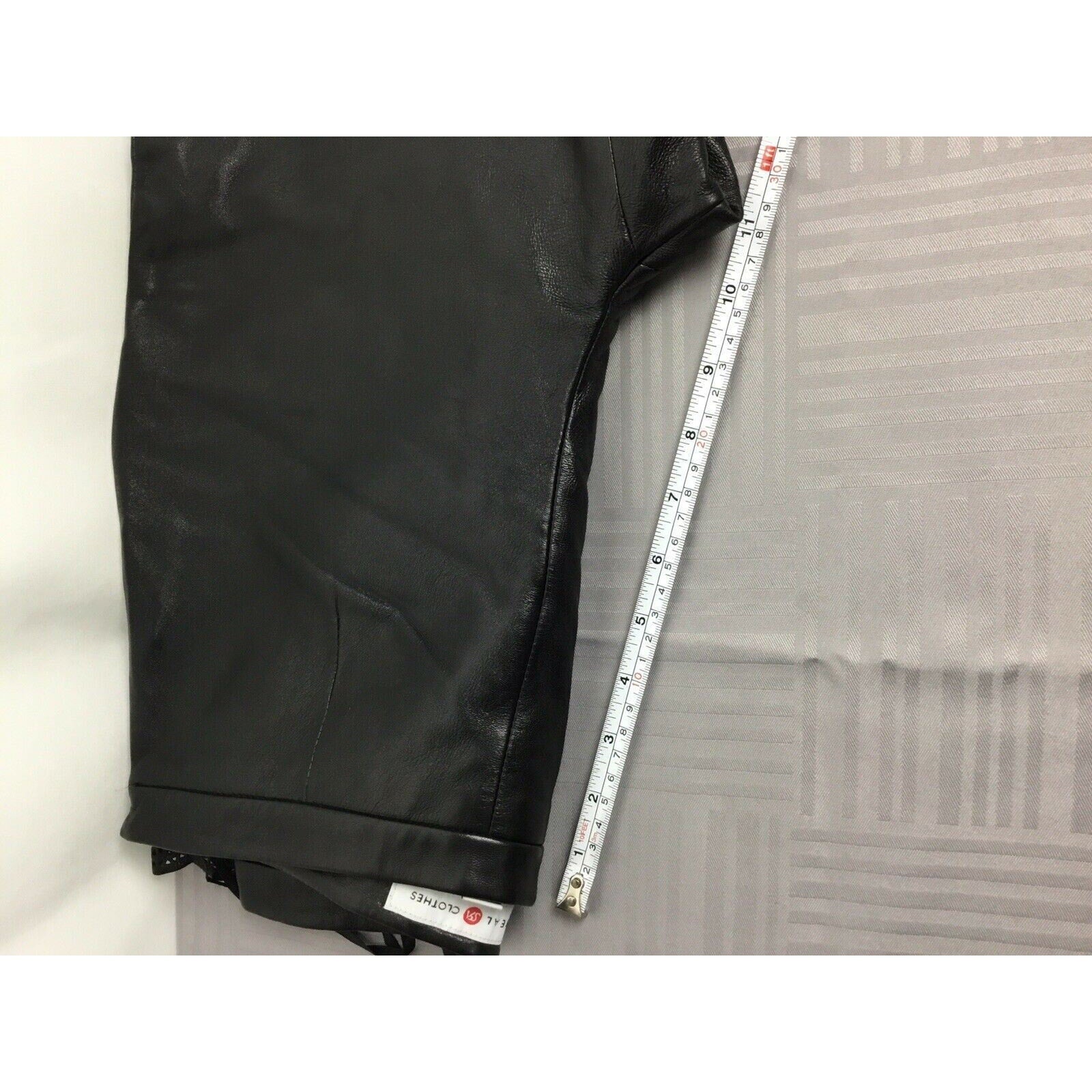 Real Clothes Leather Pant Size 2 Black Lined Hi Waist Straight Leg Leather Lace