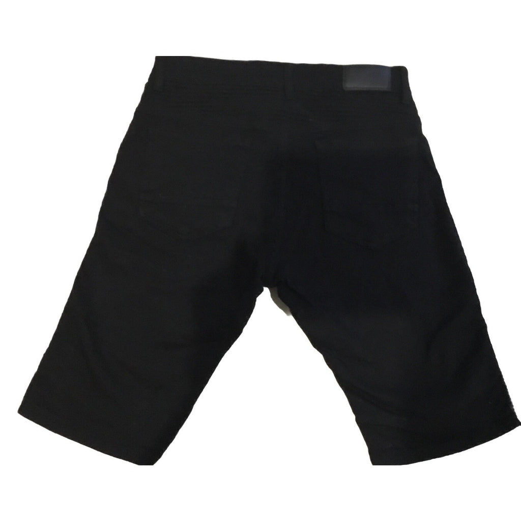 Focus Stone Solid Black Denim Shorts Sz 30