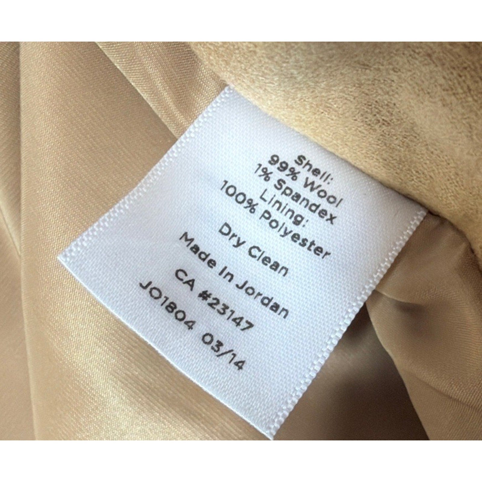 New Talbots Heritage Sz 10 Tan Italian Wool Lined Wide Leg Pants Office Mid Rise