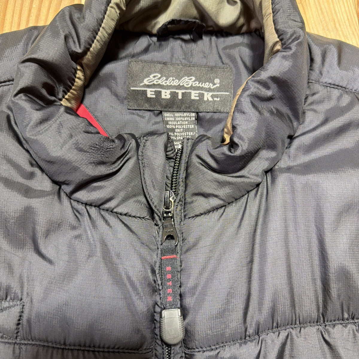 Men's XL Eddie Bauer EBTEK Vest Jacket Puffer Full-Zip Insulated Quilted Vtg