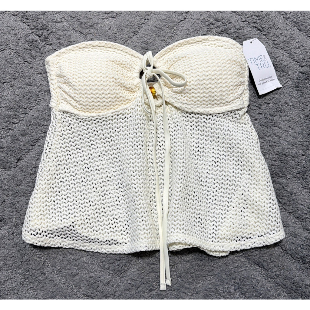 Time and Tru Crotchet O Ring Tankini Swim Top Womens Size Medium