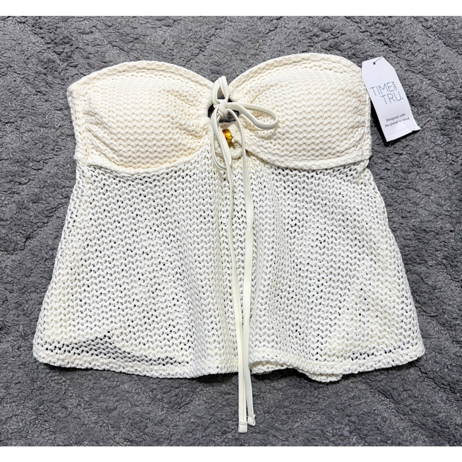 Time and Tru Crotchet O Ring Tankini Swim Top Womens Size Medium