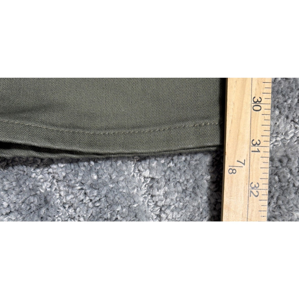 St John’s Bay Secretly Slender Olive Green Pants Straight Mid Rise Size 4 New