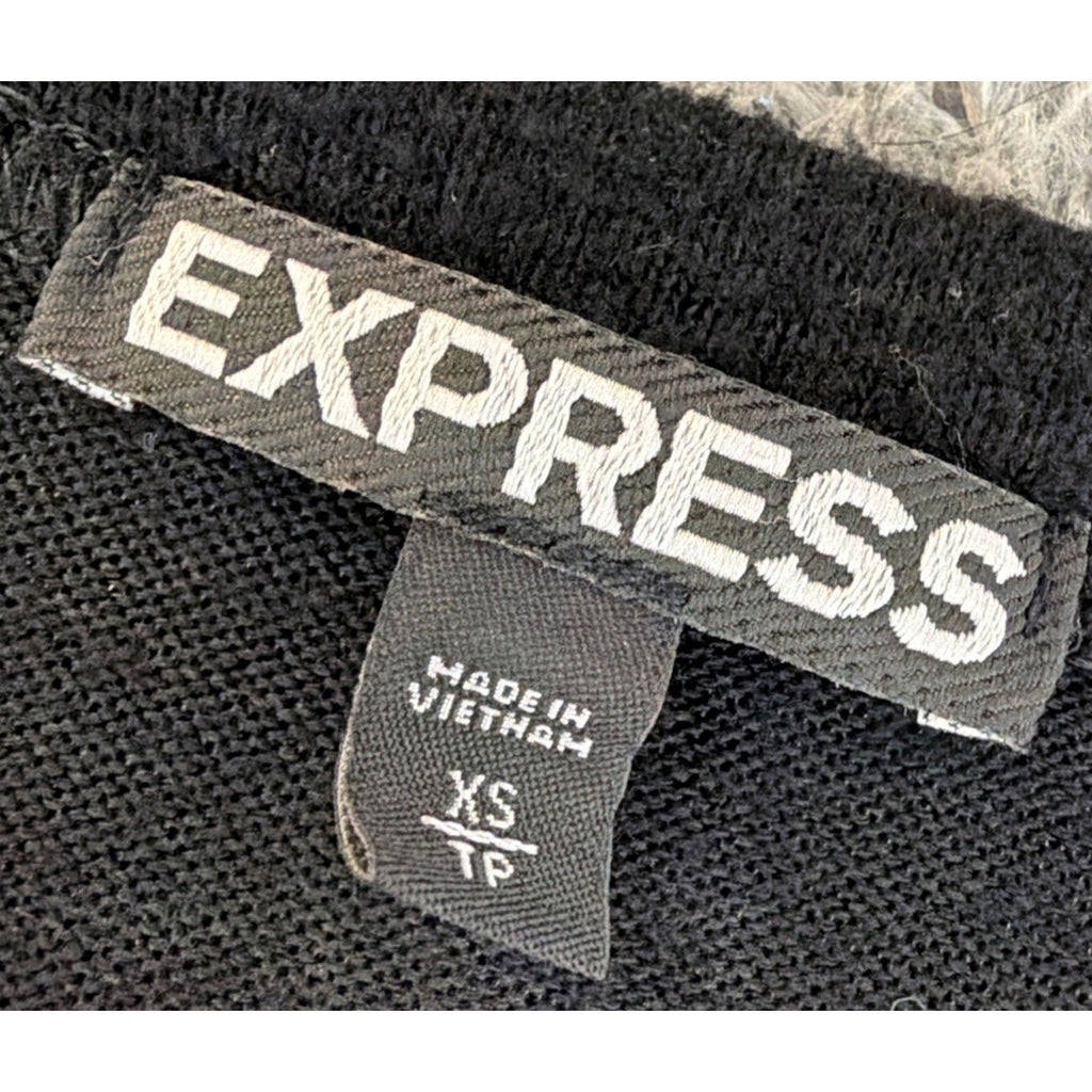Express Womens Black Long Sleeve Knit Sweater Dress Size XS