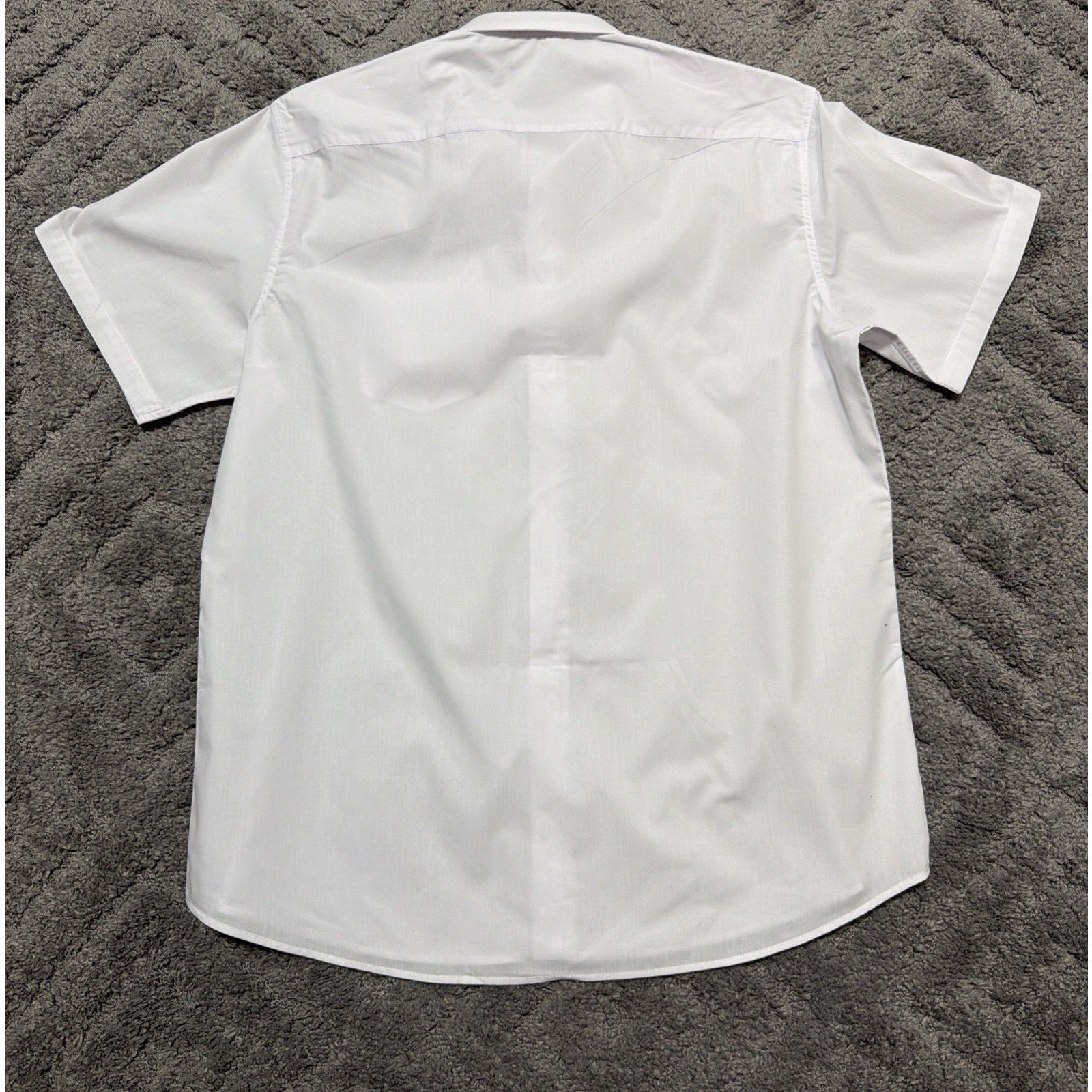 Men's Dress Shirt Button Down OMEGA Italy Designer Short Sleeve XL White
