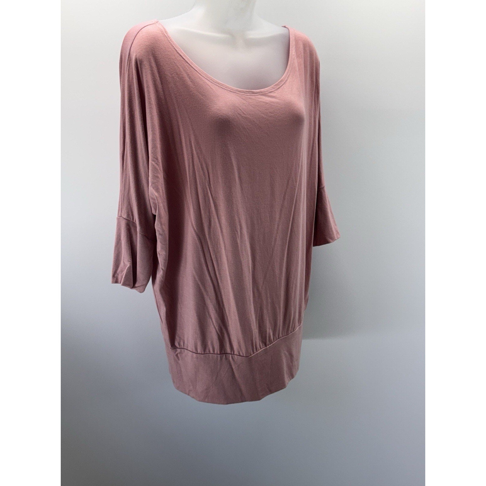 Simlu Peachy Pink 3/4 Sleeve Blouse Rayon Stretch Rayon Women’s Size M