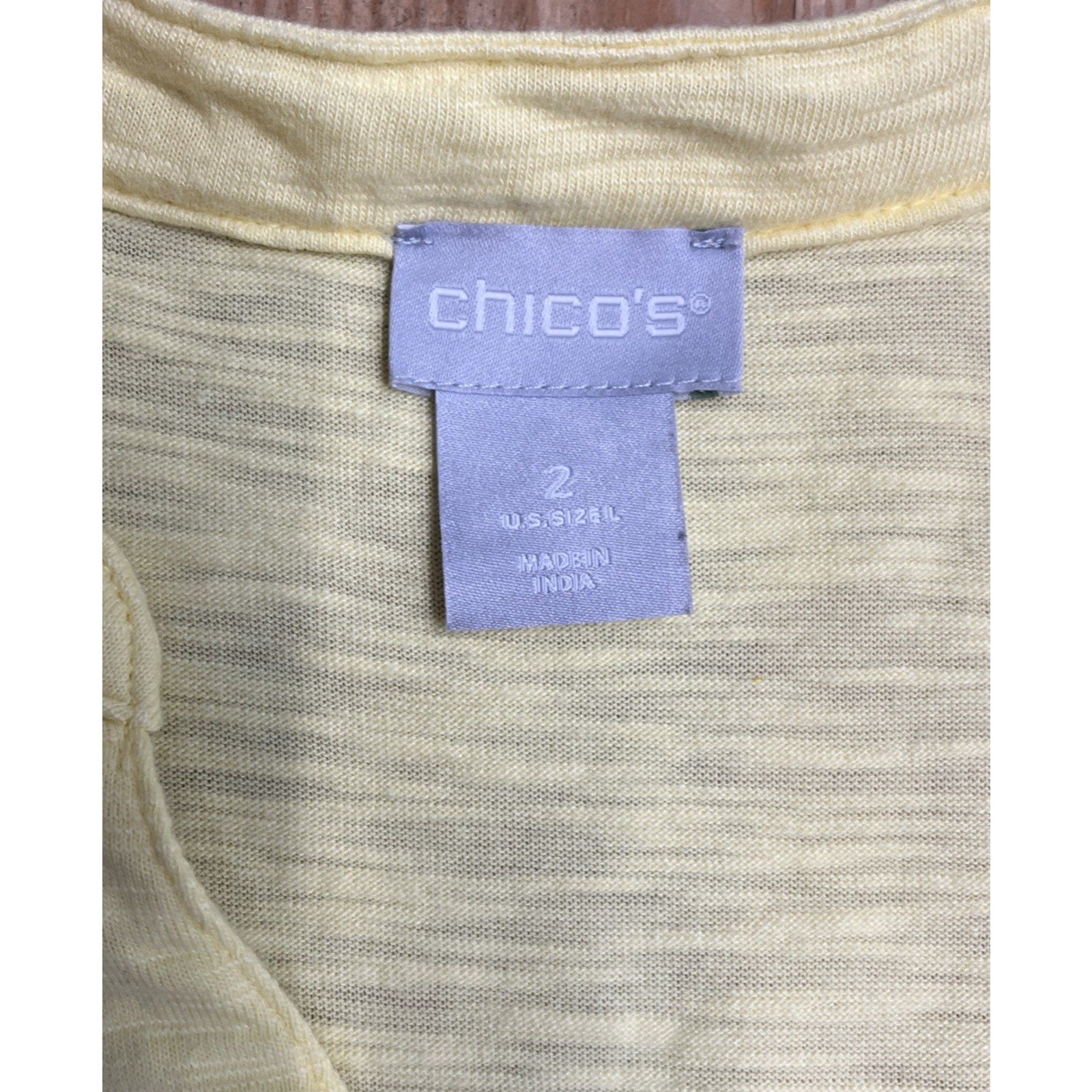 Chicos Sleeveless Top Size 2 Yellow Popover