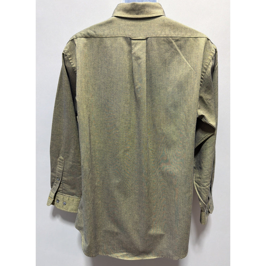 Vintage Sutter & Grant men's Green button up shirt Single Stitch Made USA L 90s