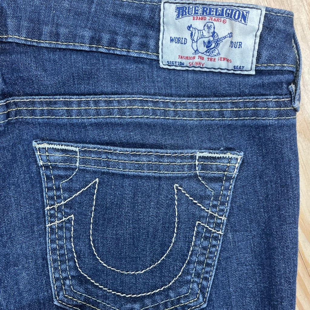 True Religion Vintage Made In USA Skinny Jeans Women's 31 Dark Wash Low Rise