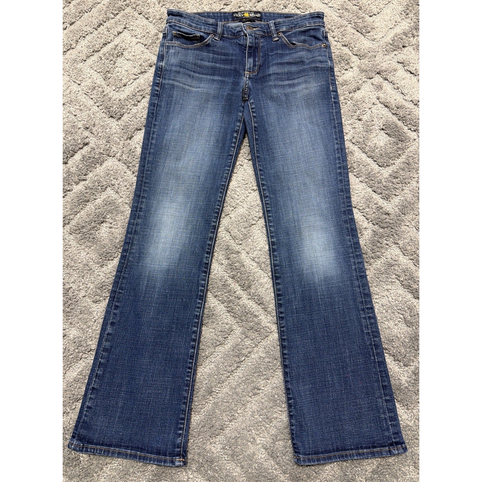 Lucky Brand Womens Sweet Boot Cut Jeans Blue Pockets Denim 4/27