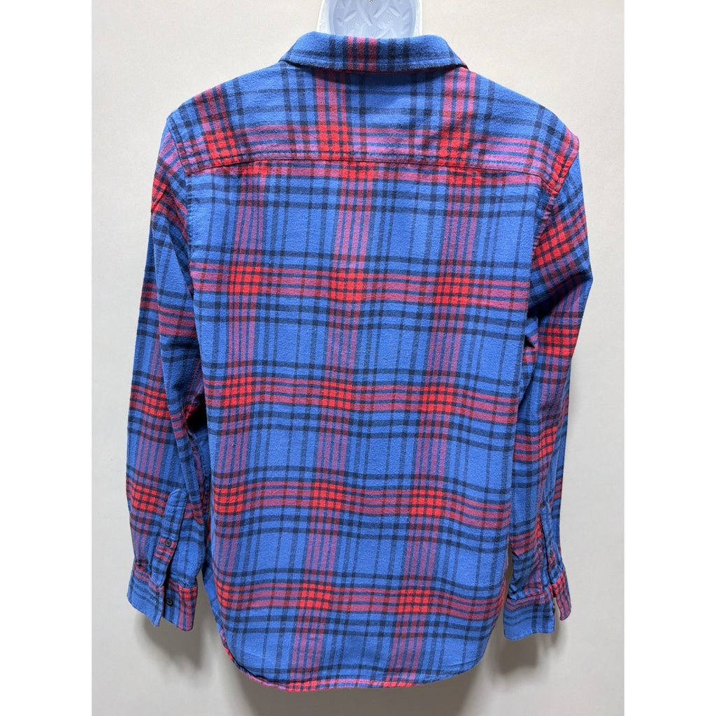 American Rag Men's Large Blue Red Brady Plaid Flannel Button Down Shirt