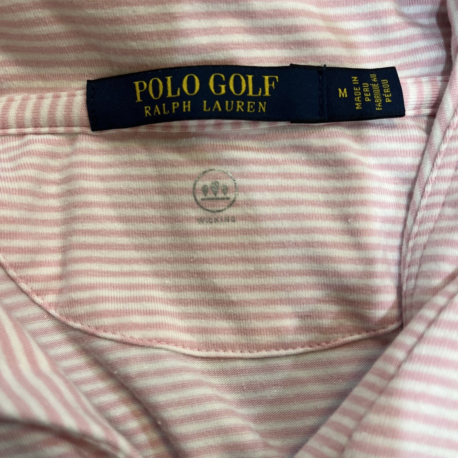 Women’s Polo Ralph Lauren Golf 1/4 Zip Pink Stripped Wicking Long Sleeve Medium