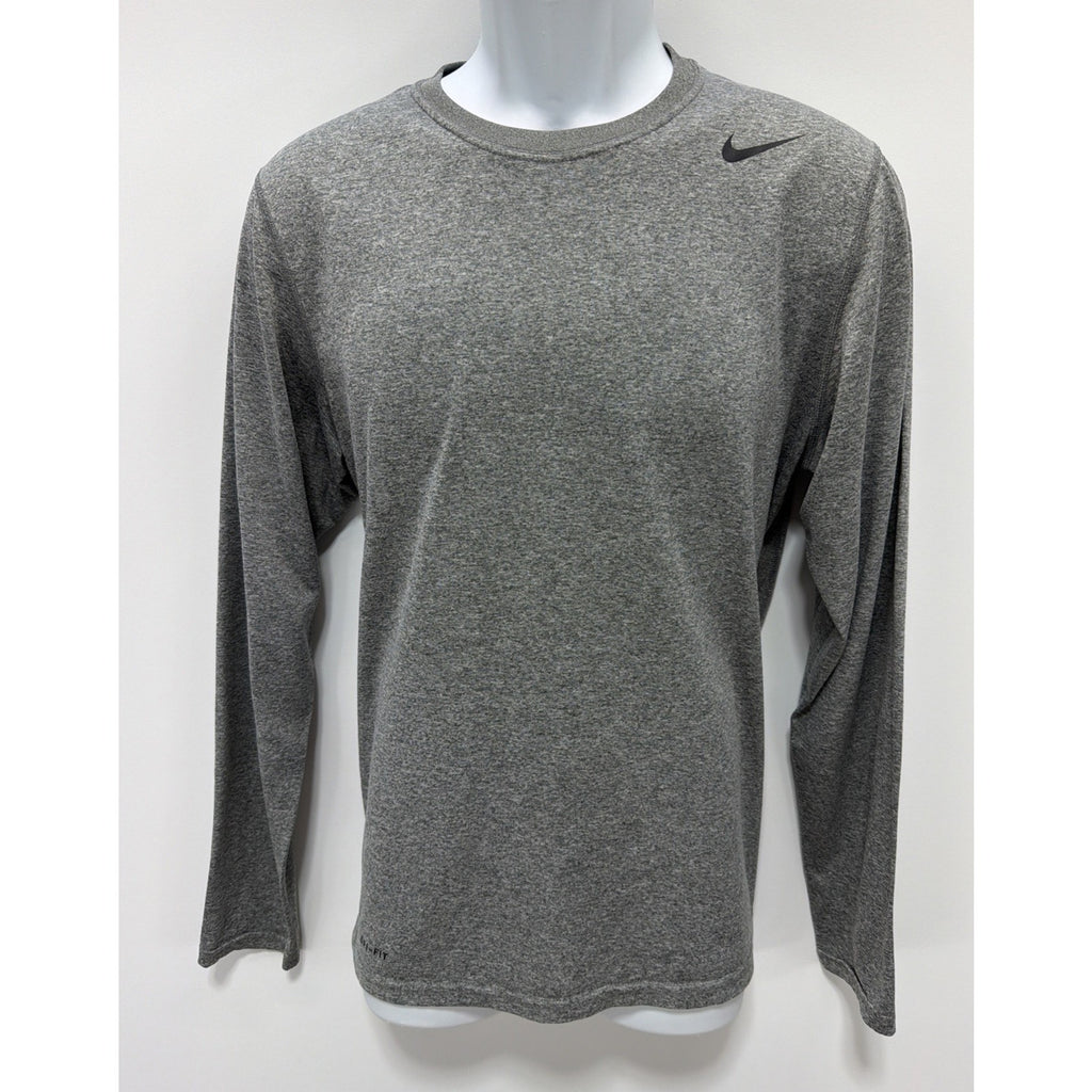 Mens Nike Legend Dri Fit Training Long Sleeve Shirt M Gray Running Gym Run