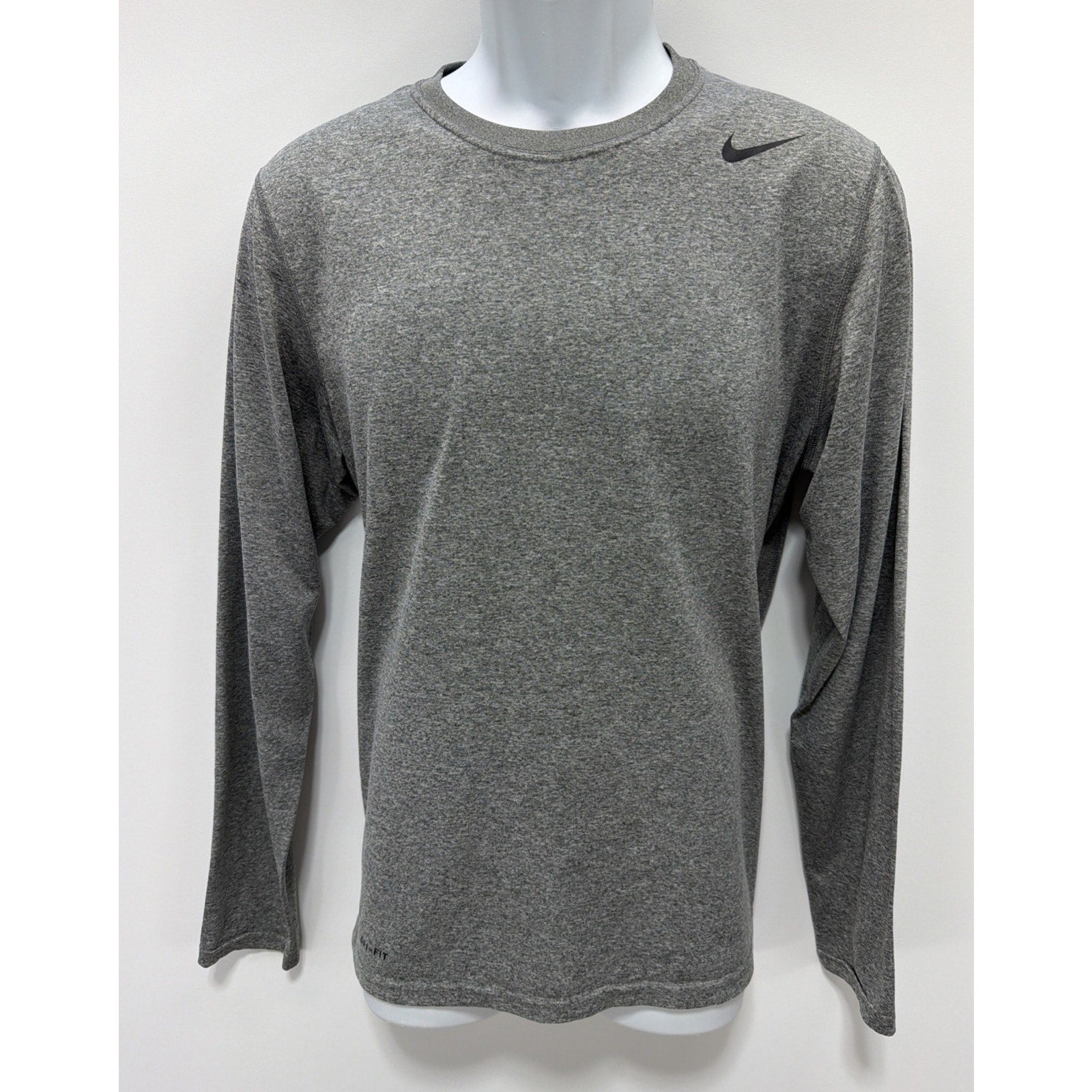 Mens Nike Legend Dri Fit Training Long Sleeve Shirt M Gray Running Gym Run