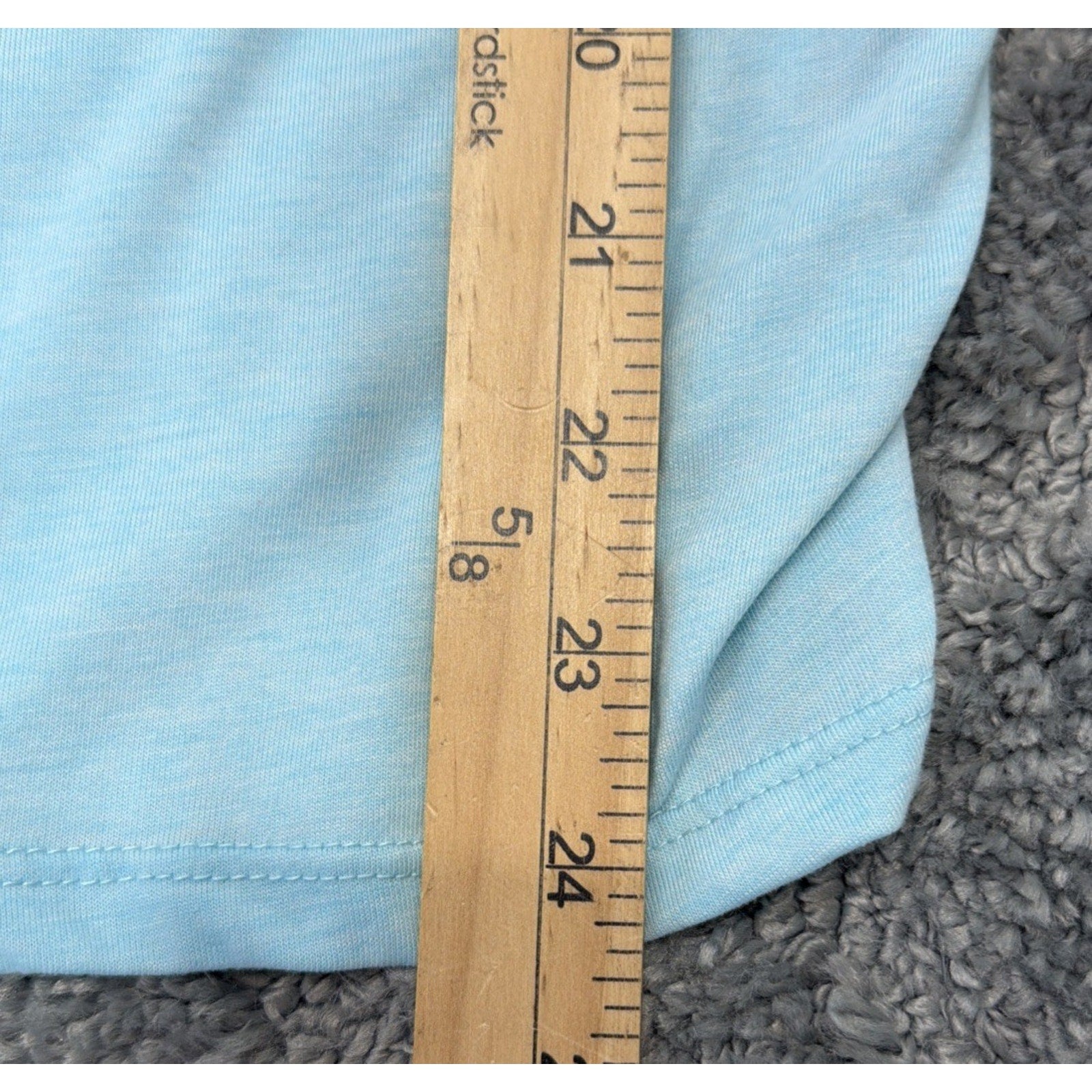 Nike Girls Dri-Fit Long Length S/S Top With Ruching Aqua Blue Size L