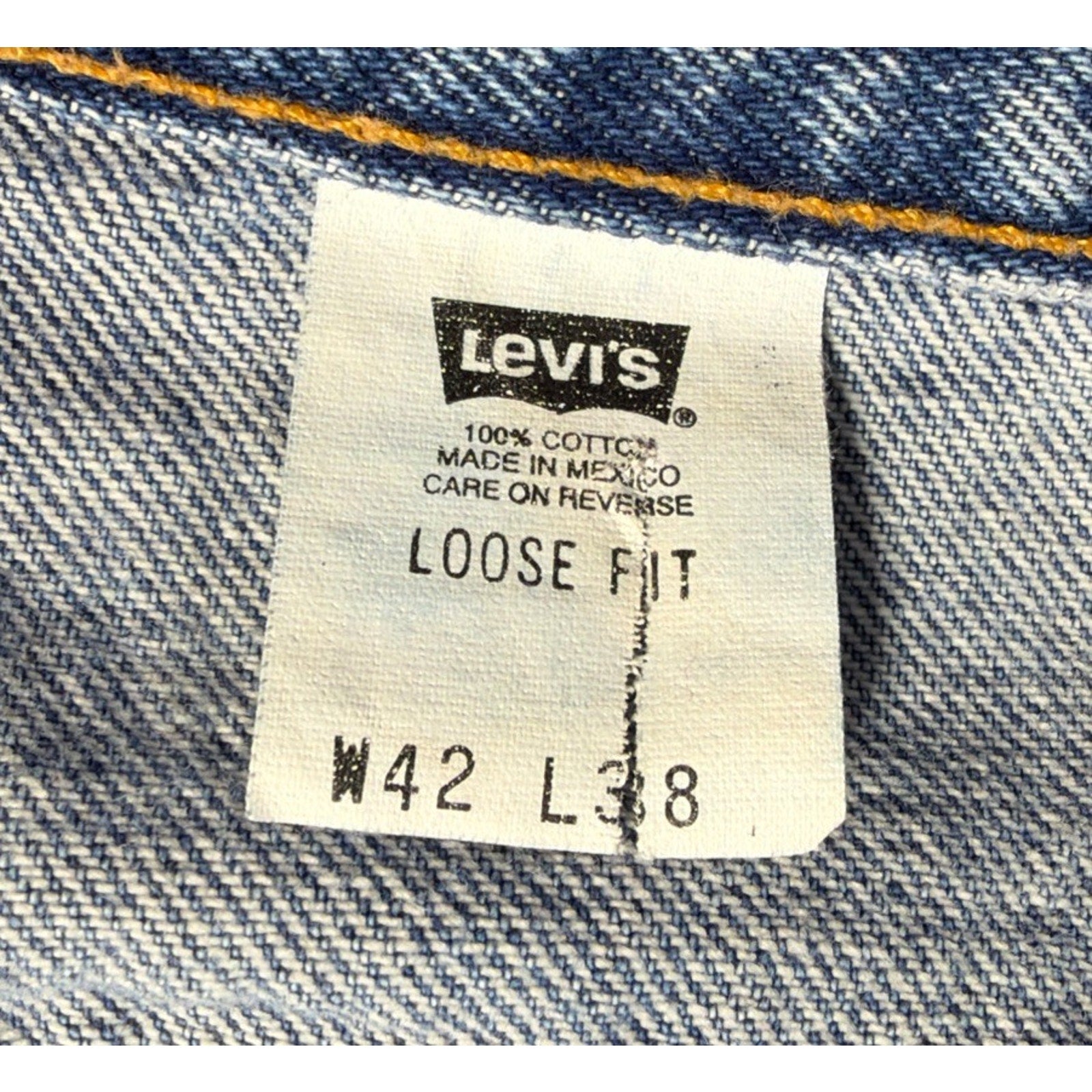 Vtg Levis 545 Orange Tab Jeans Men's Size 42x38 Loose Tapered Denim Y2K 39x37