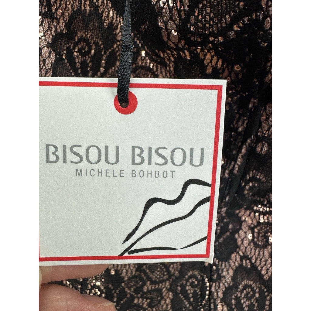 Bisou Bisou Dress Blush/Black strapless with attachable straps NWT Women’s 8