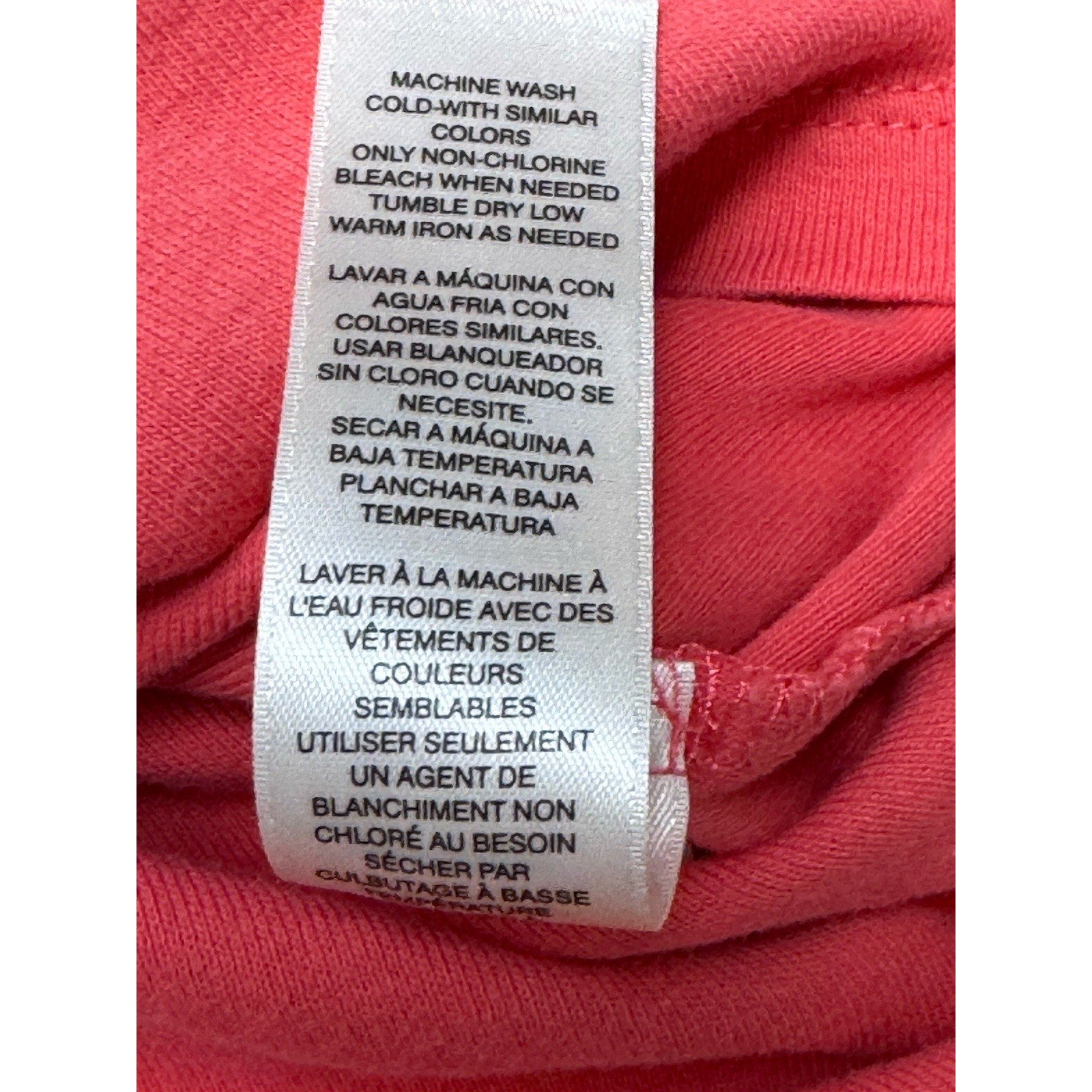 Chico's Solid Pink Red Short Sleeve V Neck Tee Shirt Top Casual Women’s Small