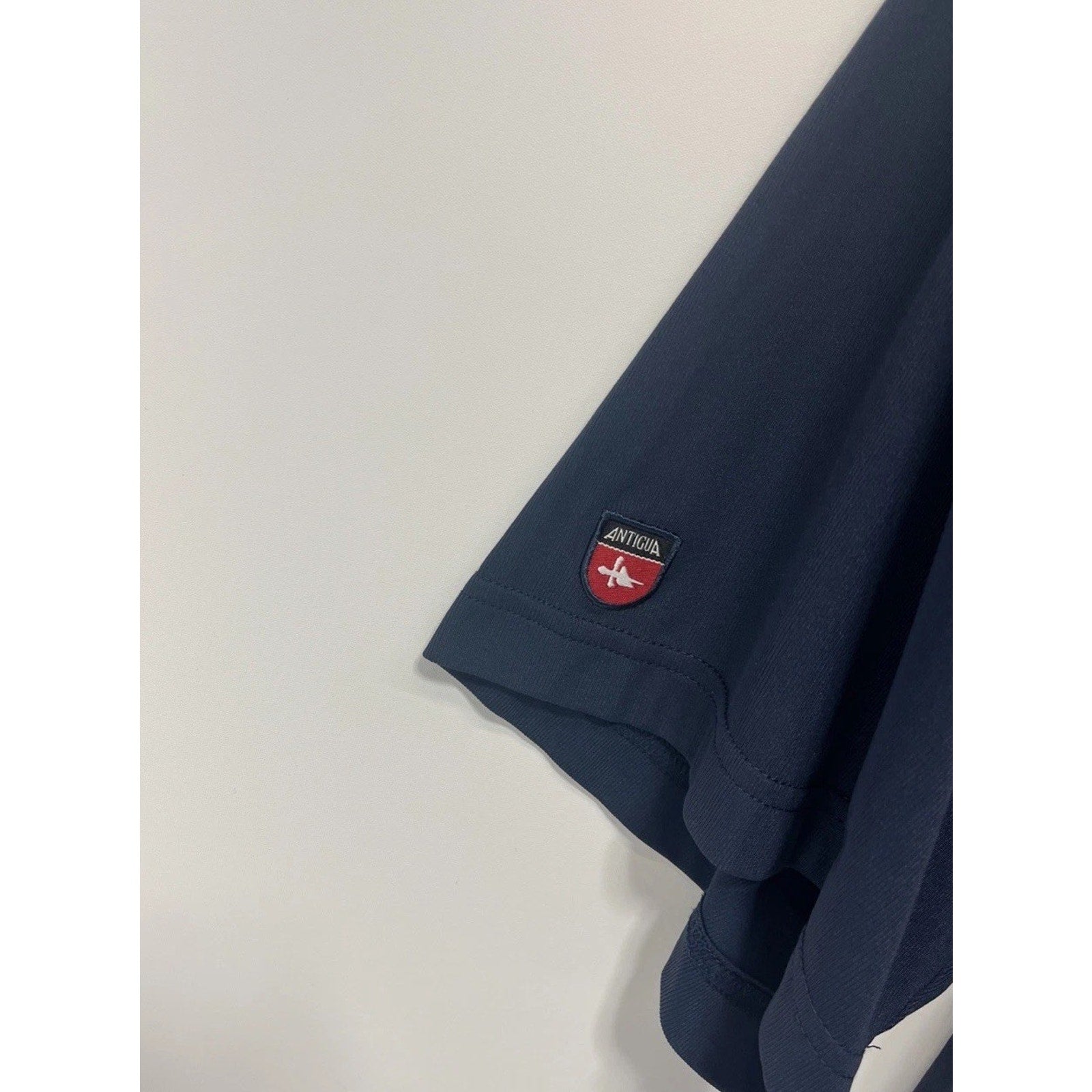 MEN'S ANTIGUA DESERT DRY GOLF POLO SHIRT CASUAL BLUE WITH STRIPES SIZE XL