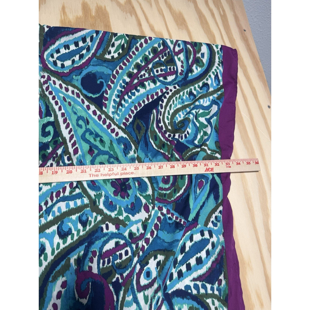 Catherines One Size Kimono Cover Up Blue Purple Paisley Sheer Open Front NWT