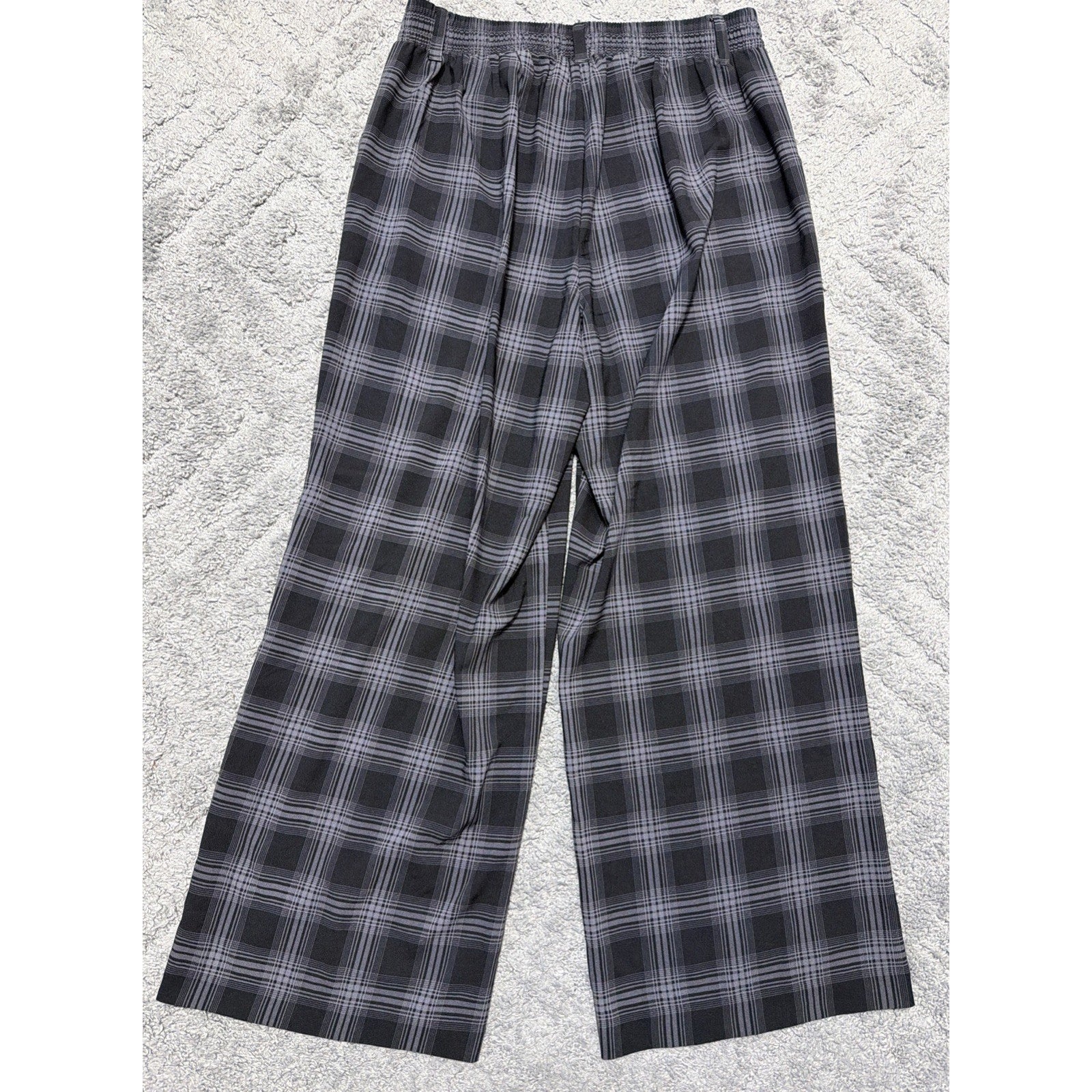 Torrid Studio Wide Leg Plaid Pants Women’s Size 12 Gray Black Pull On Career