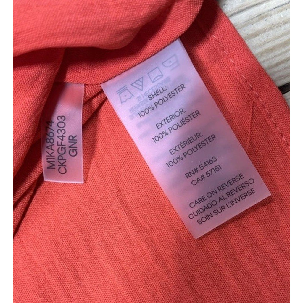 Calvin Klein Orange Long Sleeve Blouse Top Size M