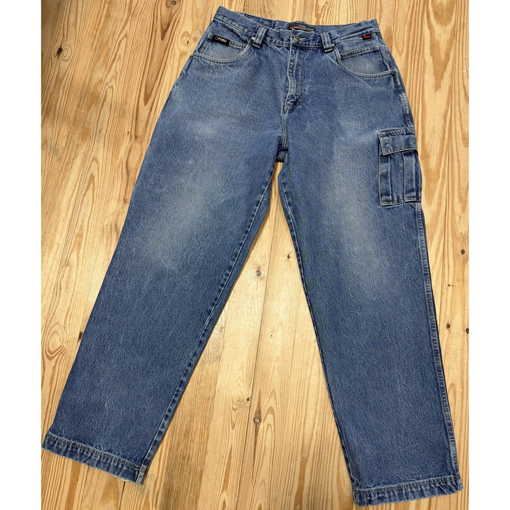 Vintage Fubu Carpenter Jeans Men's 36x34 Blue Denim Cargo Baggy Y2K