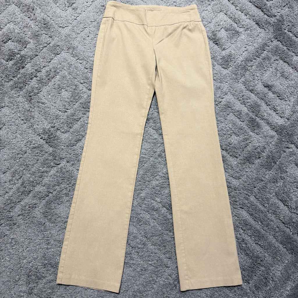 Joe Benbasset Womens Pull On Dress Pants Beige Size M Nylon Blend Stretch