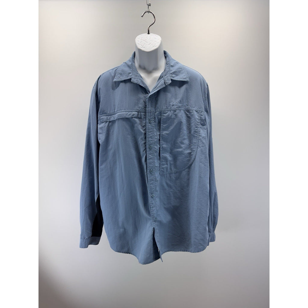 Gander Mountain Guide Series Men's Nylon Blue Vented Fishing Shirt Sz XL W/ Mesh