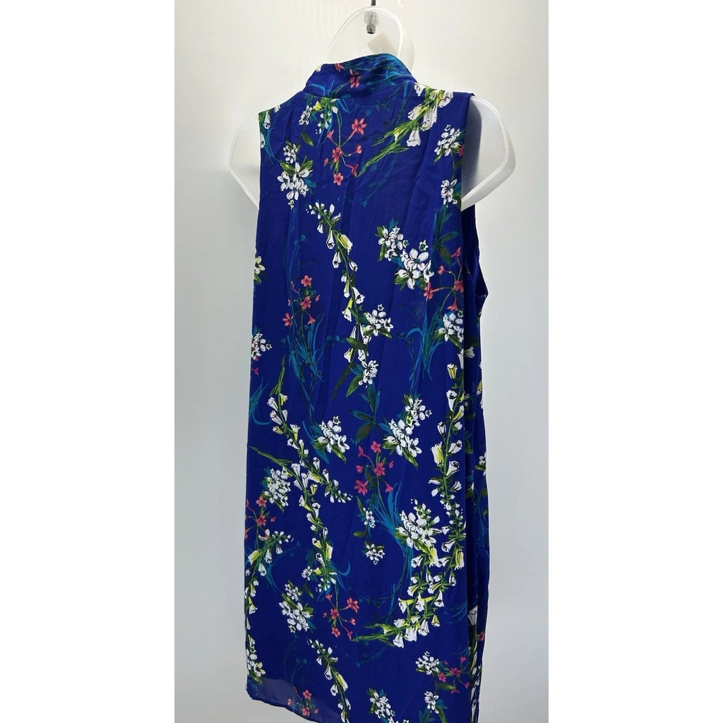 Worthington Women's Sz 6 Blue Floral Print Lined Sleeveless Sheath Dress.
