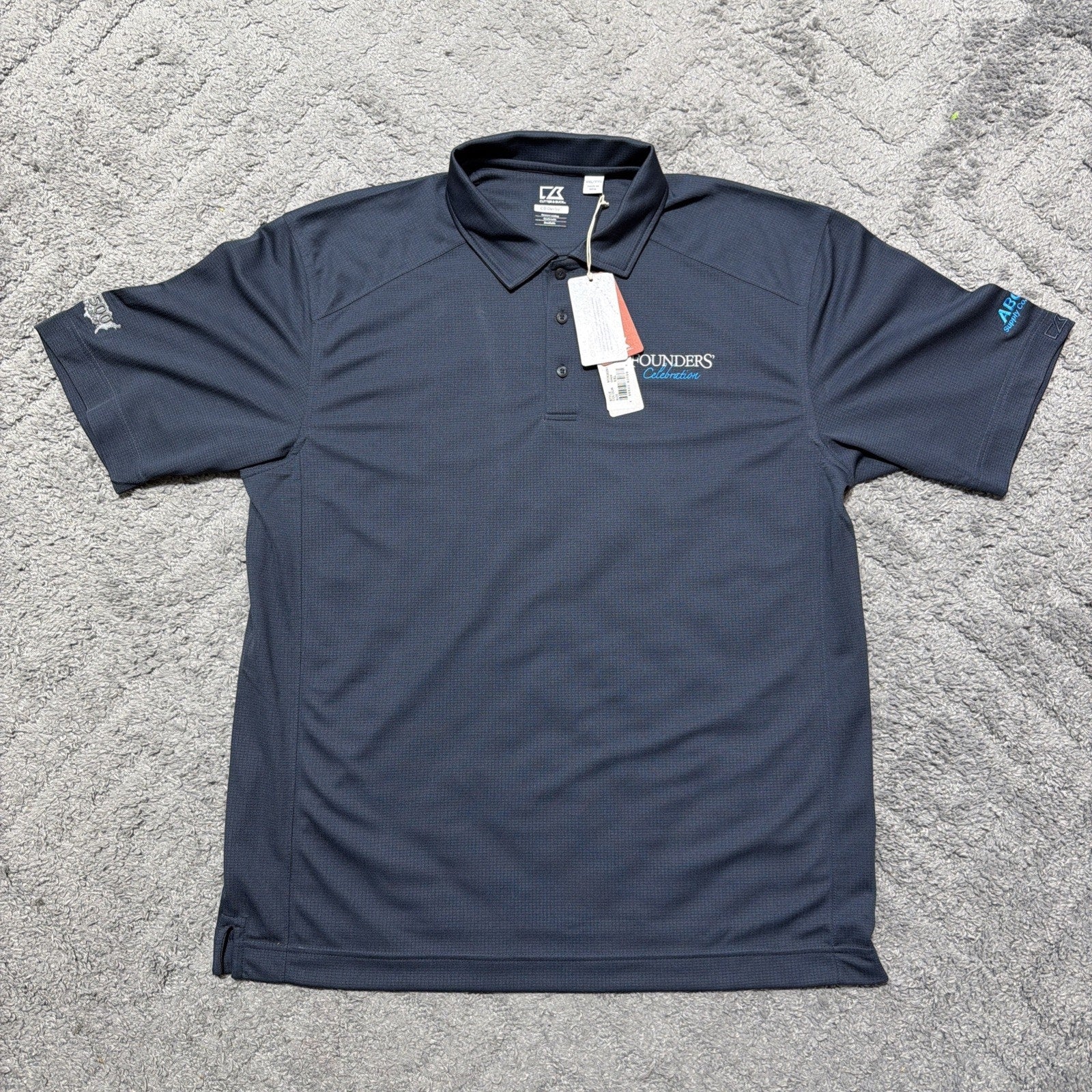 Cutter & Buck Polo Shirt CB DryTec NWT XXL Navy ABC Supply Co. Founders Celeb